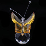Max Crystal Flying Butterfly with Ball Base Figurine Cut Glass Ornament Yellow