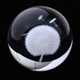 Max 60mm Dandelion Crystal Ball Glass Sphere Display Meditation Home Decoration