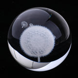 Max 60mm Dandelion Crystal Ball Glass Sphere Display Meditation Home Decoration