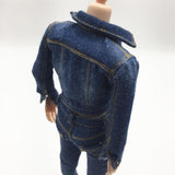Maxbell 1/6 Scale Denim Jacket Jeans Vest High Heel Shoes Set for 12" Action Figures