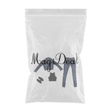 Maxbell 1/6 Scale Denim Jacket Jeans Vest High Heel Shoes Set for 12" Action Figures