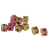 Max 6-Sided Dice Noctilucent Dices Set for D&D TRPG Cup Game Purple + Green