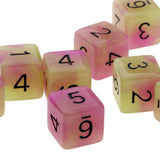 Max 6-Sided Dice Noctilucent Dices Set for D&D TRPG Cup Game Purple + Green