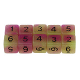 Max 6-Sided Dice Noctilucent Dices Set for D&D TRPG Cup Game Purple + Green