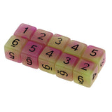 Max 6-Sided Dice Noctilucent Dices Set for D&D TRPG Cup Game Purple + Green