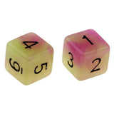 Max 6-Sided Dice Noctilucent Dices Set for D&D TRPG Cup Game Purple + Green