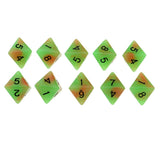 Max 8-sided Game Dice 18mm Dice for Board Games and Teaching Math Green+Orange