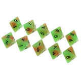 Max 8-sided Game Dice 18mm Dice for Board Games and Teaching Math Green+Orange
