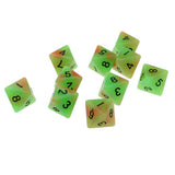 Max 8-sided Game Dice 18mm Dice for Board Games and Teaching Math Green+Orange