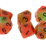 Max Multi-Sided Dice Noctilucent D10 Dice Set for D&D TRPG Game Orange+Green