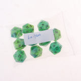 Max 10pcs Luminous Multi-Sided Dice Noctilucent D20 Dice Set for D&D TRPG Game Blue+Green
