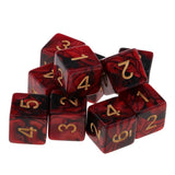 Max 10x 6-sided Game Dice 16mm Dice for Board Games /Teaching Math Red+Black