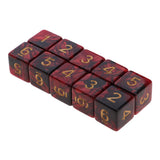 Max 10x 6-sided Game Dice 16mm Dice for Board Games /Teaching Math Red+Black