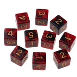 Max 10x 6-sided Game Dice 16mm Dice for Board Games /Teaching Math Red+Black