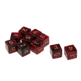 Max 10x 6-sided Game Dice 16mm Dice for Board Games /Teaching Math Red+Black