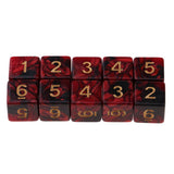 Max 10x 6-sided Game Dice 16mm Dice for Board Games /Teaching Math Red+Black