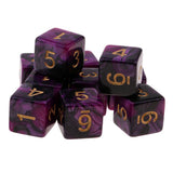 Max 10x 6-sided Game Dice 16mm Dice for Board Games /Teaching Math Purple+Black