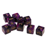 Max 10x 6-sided Game Dice 16mm Dice for Board Games /Teaching Math Purple+Black