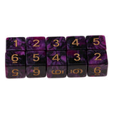 Max 10x 6-sided Game Dice 16mm Dice for Board Games /Teaching Math Purple+Black