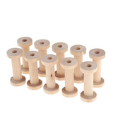 Max 10 Pieces Wood Spool Empty Vintage DIY Roller Coils for Sewing Crafts Wire A