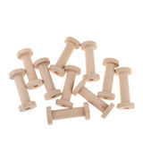 Max 10 Pieces Wood Spool Empty Vintage DIY Roller Coils for Sewing Crafts Wire A
