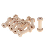 Max 10 Pieces Wood Spool Empty Vintage DIY Roller Coils for Sewing Crafts Wire A