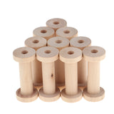 Max 10 Pieces Wood Spool Empty Vintage DIY Roller Coils for Sewing Crafts Wire A