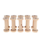Max 10 Pieces Wood Spool Empty Vintage DIY Roller Coils for Sewing Crafts Wire A
