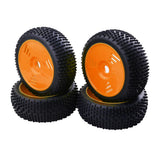 Max 4Pcs 17mm Hub Wheel Rim & Rubber Tire Tyres for 1:8 RC Buggy Truggy Orange