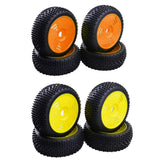 Max 4Pcs 17mm Hub Wheel Rim & Rubber Tire Tyres for 1:8 RC Buggy Truggy Orange