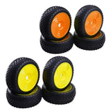 Max 4Pcs 17mm Hub Wheel Rim & Rubber Tire Tyres for 1:8 RC Buggy Truggy Orange