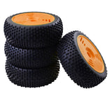 Max 4Pcs 17mm Hub Wheel Rim & Rubber Tire Tyres for 1:8 RC Buggy Truggy Orange