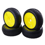 Max 4Pcs 17mm Hub Wheel Rim & Rubber Tire Tyres for 1:8 RC Buggy Truggy Yellow
