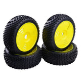 Max 4Pcs 17mm Hub Wheel Rim & Rubber Tire Tyres for 1:8 RC Buggy Truggy Yellow
