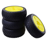 Max 4Pcs 17mm Hub Wheel Rim & Rubber Tire Tyres for 1:8 RC Buggy Truggy Yellow