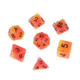 Max 7pcs Polyhedral Dice Set for Dungeons and Dragons RPG Board Game Red Yellow