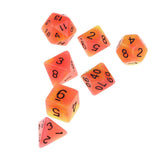 Max 7pcs Polyhedral Dice Set for Dungeons and Dragons RPG Board Game Red Yellow