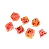 Max 7pcs Polyhedral Dice Set for Dungeons and Dragons RPG Board Game Red Yellow