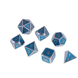 Max 7Pcs Multi-sided Dice Set D&D Dice Game Polyhedral Dice Chromium royal blue