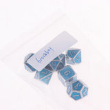 Max 7Pcs Multi-sided Dice Set D&D Dice Game Polyhedral Dice Chromium royal blue