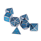 Max 7Pcs Multi-sided Dice Set D&D Dice Game Polyhedral Dice Chromium royal blue