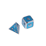 Max 7Pcs Multi-sided Dice Set D&D Dice Game Polyhedral Dice Chromium royal blue