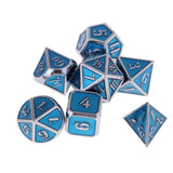 Max 7Pcs Multi-sided Dice Set D&D Dice Game Polyhedral Dice Chromium royal blue