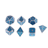 Max 7Pcs Multi-sided Dice Set D&D Dice Game Polyhedral Dice Chromium royal blue