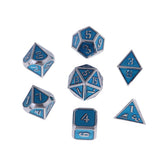 Max 7Pcs Multi-sided Dice Set D&D Dice Game Polyhedral Dice Chromium royal blue