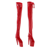Max 1/6 Women Over The Knee High Heel Boots Shoes for 12'' Action Figures Red