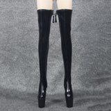 Max 1/6 Women Over The Knee High Heel Boots Shoes for 12'' Action Figures Black