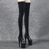 Max 1/6 Women Over The Knee High Heel Boots Shoes for 12'' Action Figures Black