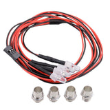 Max 5mm 4 LED Light Headlight Lamp for 1/5 1/8 1/10 1/12 1/16 RC Model Car Accs