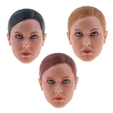 Max 1/6 Female Head Sculpt for 12Inch Hot Toys Action Figures Body Red-brown